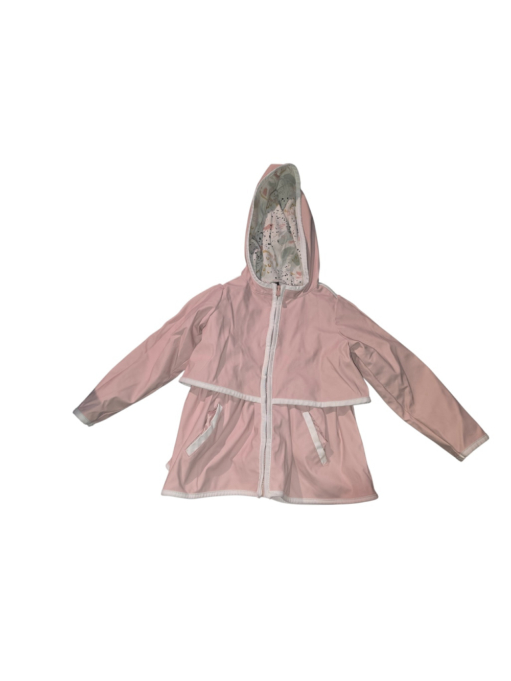 9/8/131. Girls Cyntnia Rowley Pink Hooded Jacket With Floral Lining